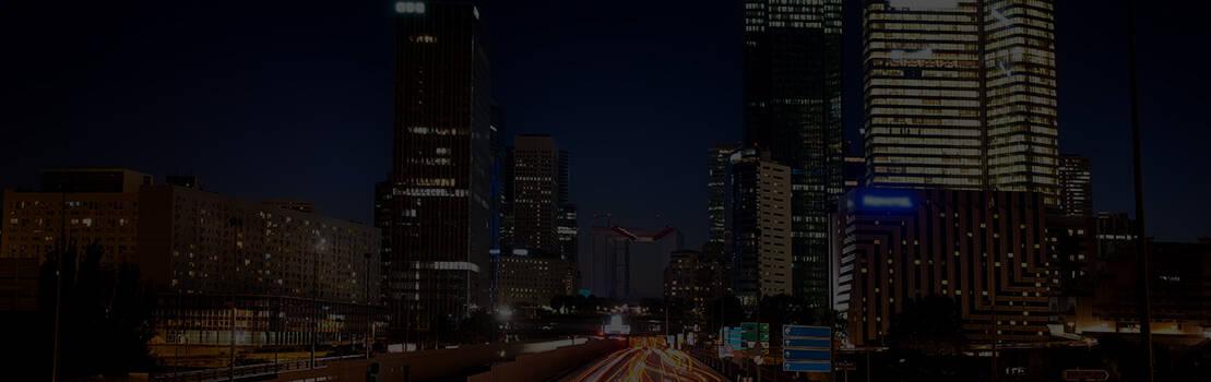 City skyline at night